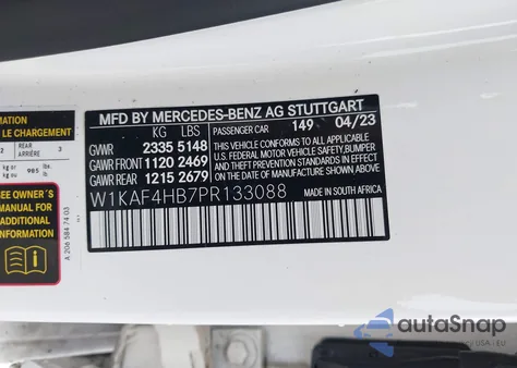 2023 Mercedes-Benz C 300 4Matic from USA, damaged, VIN W1KAF4HB7PR133088